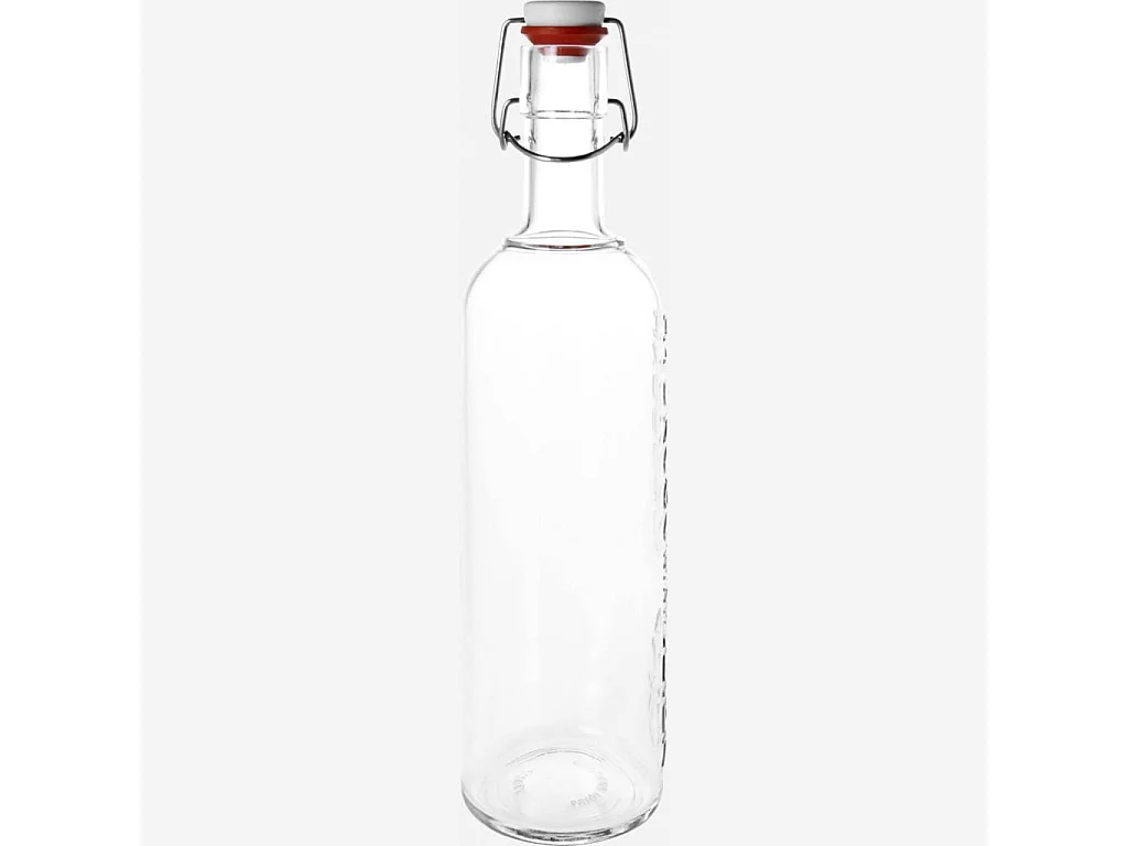 Habitat - Bouteille avec bouchon clipsable 8,5cm en verre - Foti