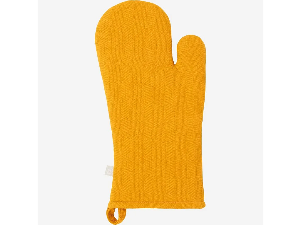 Manique en coton jaune moutarde