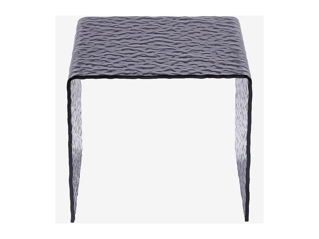 Habitat - Table d'appoint carrée en verre trempé bullé - Gris fumé - Izlana
