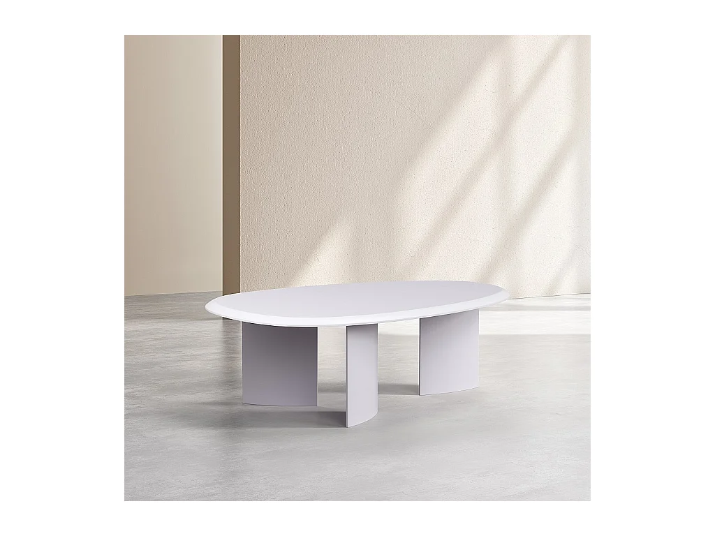 Habitat - Table basse organique finition mate - Blanc polaire - Amalia