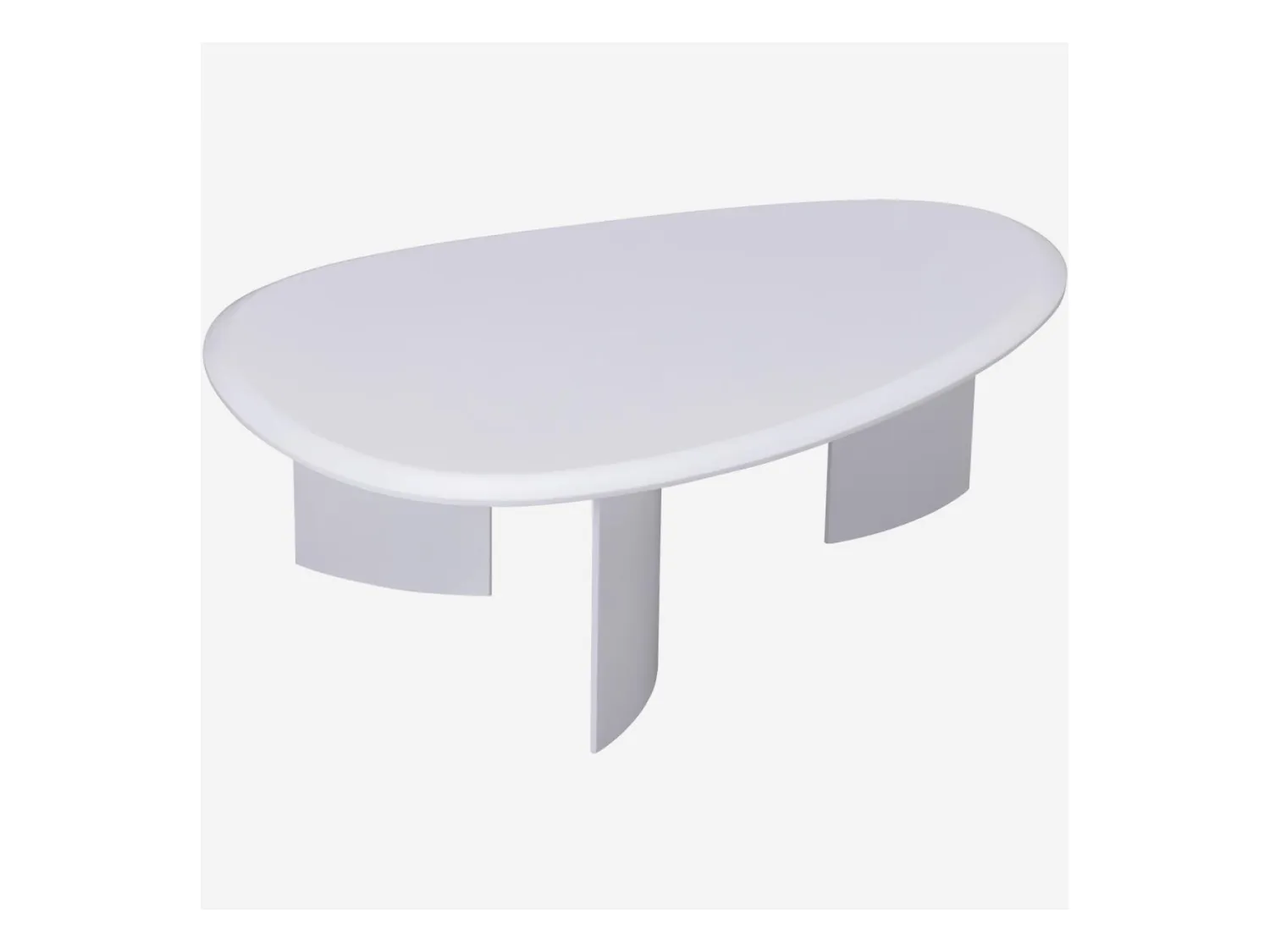 Habitat - Table basse organique finition mate - Blanc polaire - Amalia