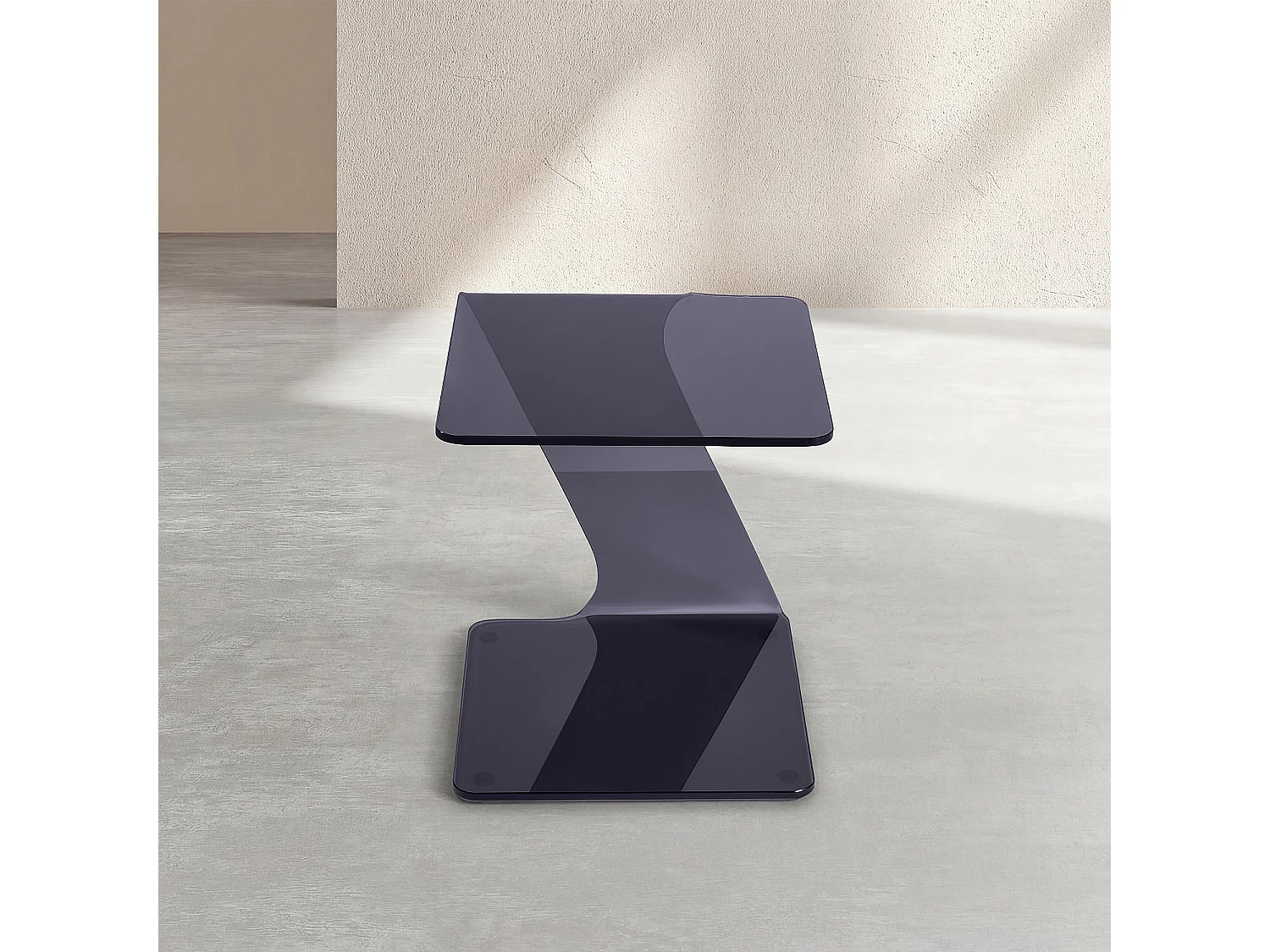 Table d'appoint en verre - Gris fumé