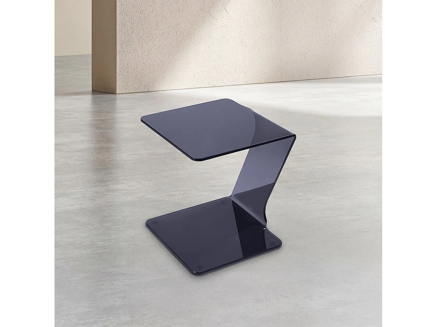 Table d'appoint en verre - Gris fumé