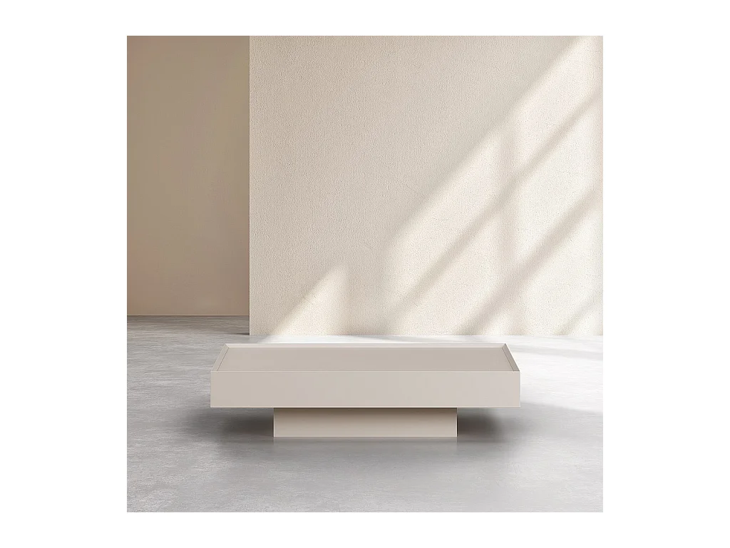 Habitat - Table basse avec tiroir coulissant - Crème - Corato