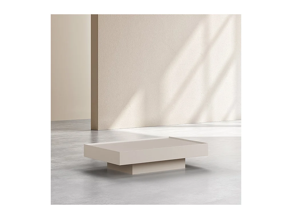 Habitat - Table basse avec tiroir coulissant - Crème - Corato