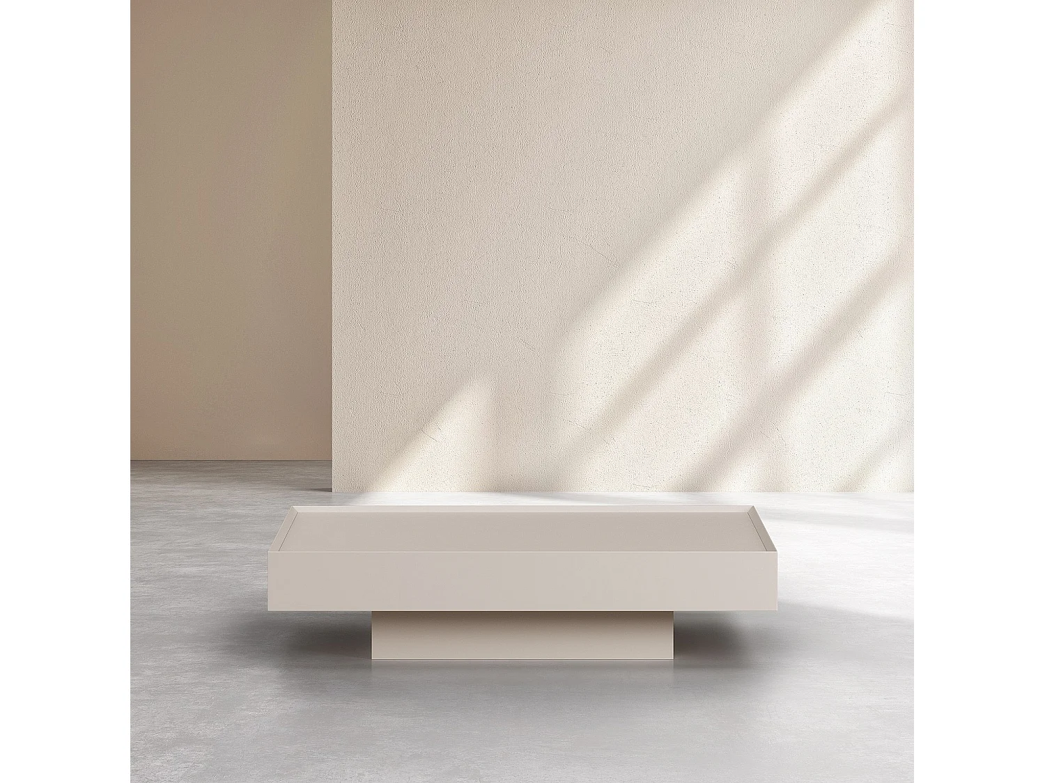 Habitat - Table basse avec tiroir coulissant - Crème - Corato