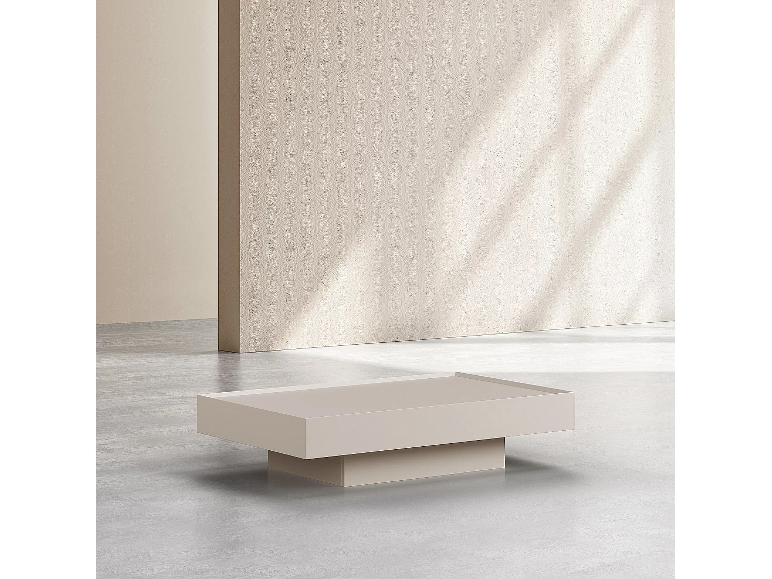 Habitat - Table basse avec tiroir coulissant - Crème - Corato