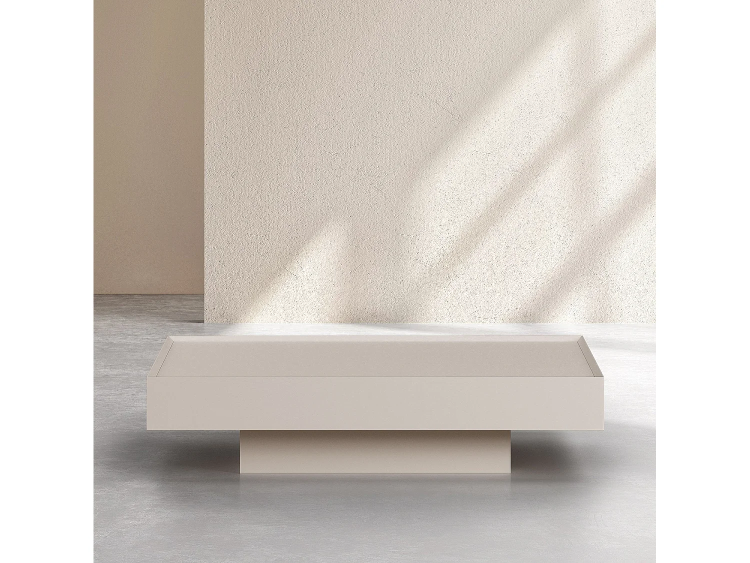 Table basse avec tiroir coulissant - Crème