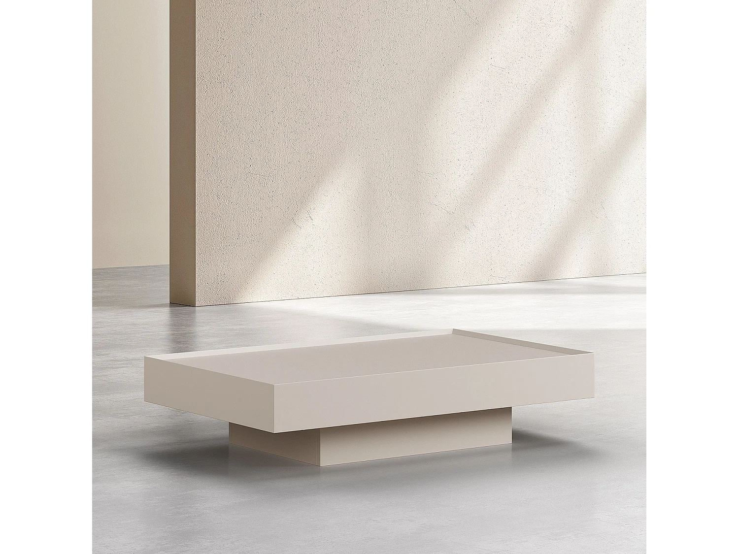 Table basse avec tiroir coulissant - Crème