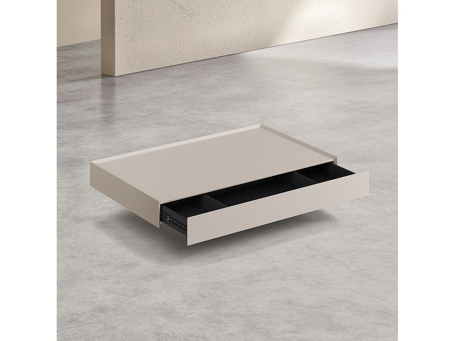 Table basse avec tiroir coulissant - Crème