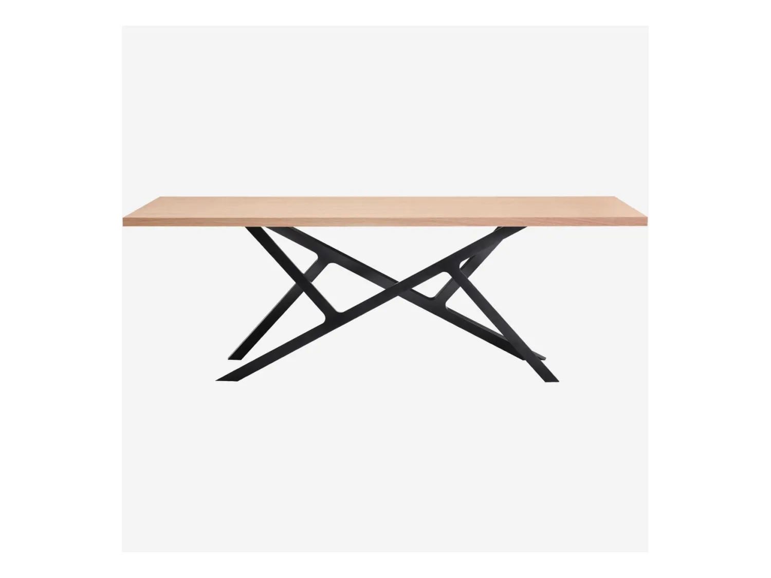Habitat - Table rectangulaire en chêne et pieds en métal - Naturel - Uzana