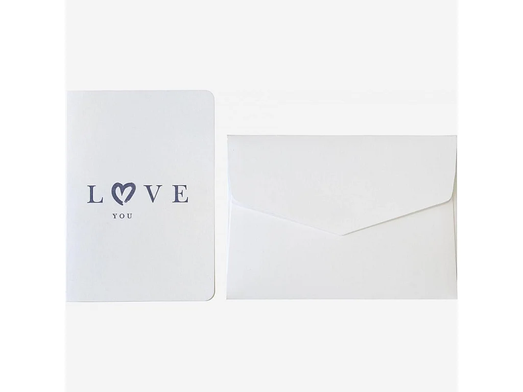 Carte "love you" avec enveloppe blanche - Design by Floriane Jacques