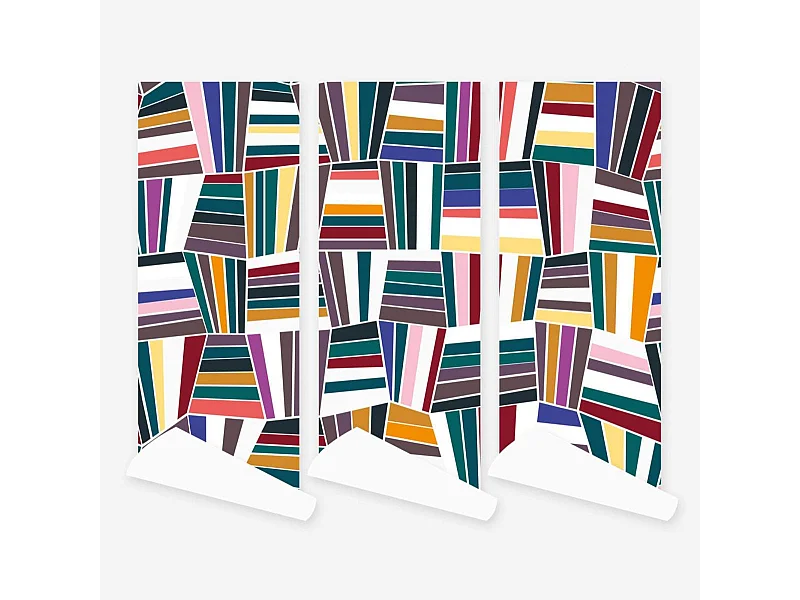 Habitat - Rouleau de papier peint intissé - Panneau Géométrique - Design by Floriane Jacques - Romy