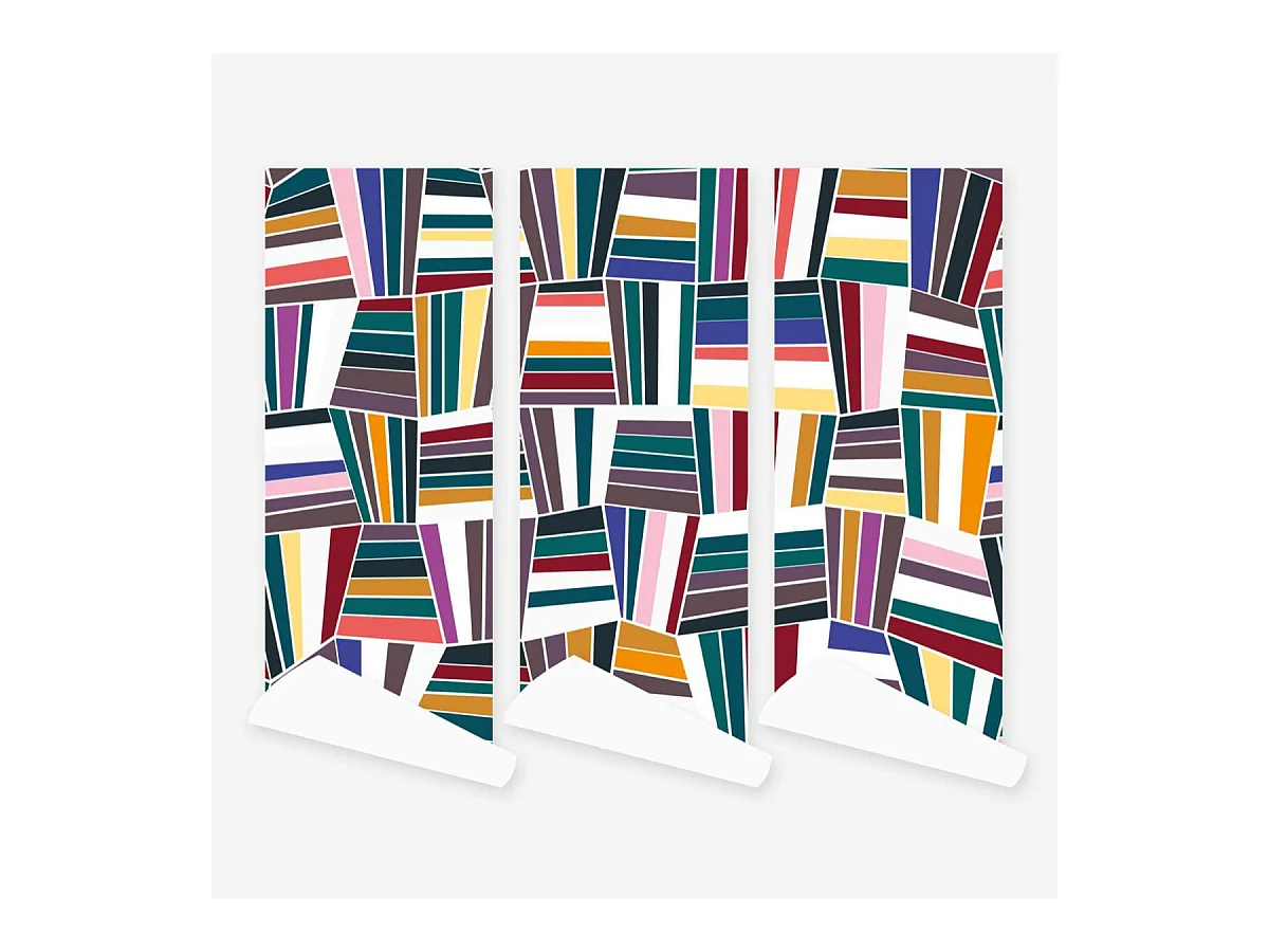 Habitat - Rouleau de papier peint intissé - Panneau Géométrique - Design by Floriane Jacques - Romy