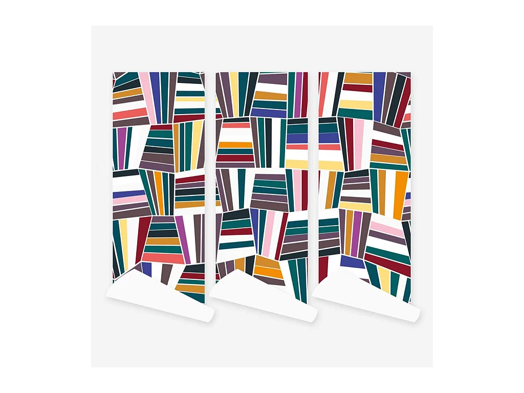 Habitat - Rouleau de papier peint intissé - Panneau Géométrique - Design by Floriane Jacques - Romy