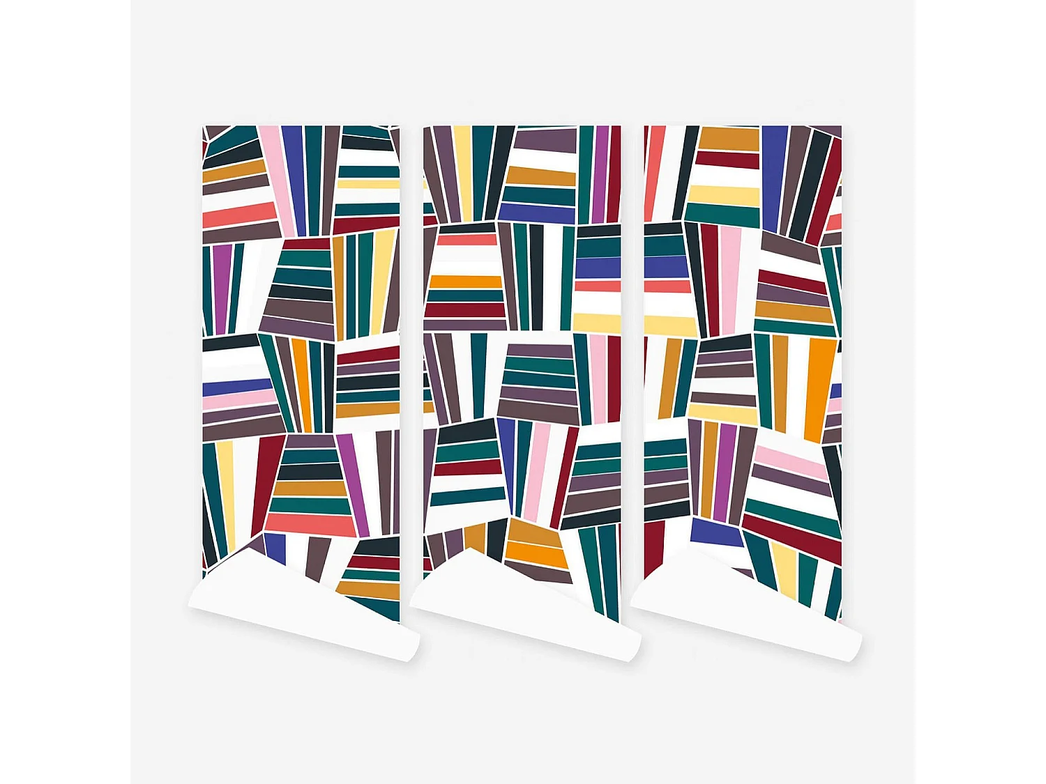 Habitat - Rouleau de papier peint intissé - Panneau Géométrique - Design by Floriane Jacques - Romy