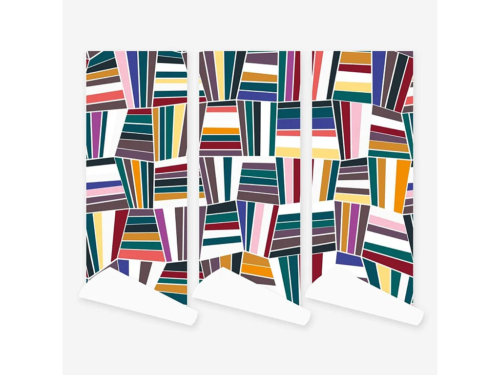 Habitat - Rouleau de papier peint intissé - Panneau Géométrique - Design by Floriane Jacques - Romy