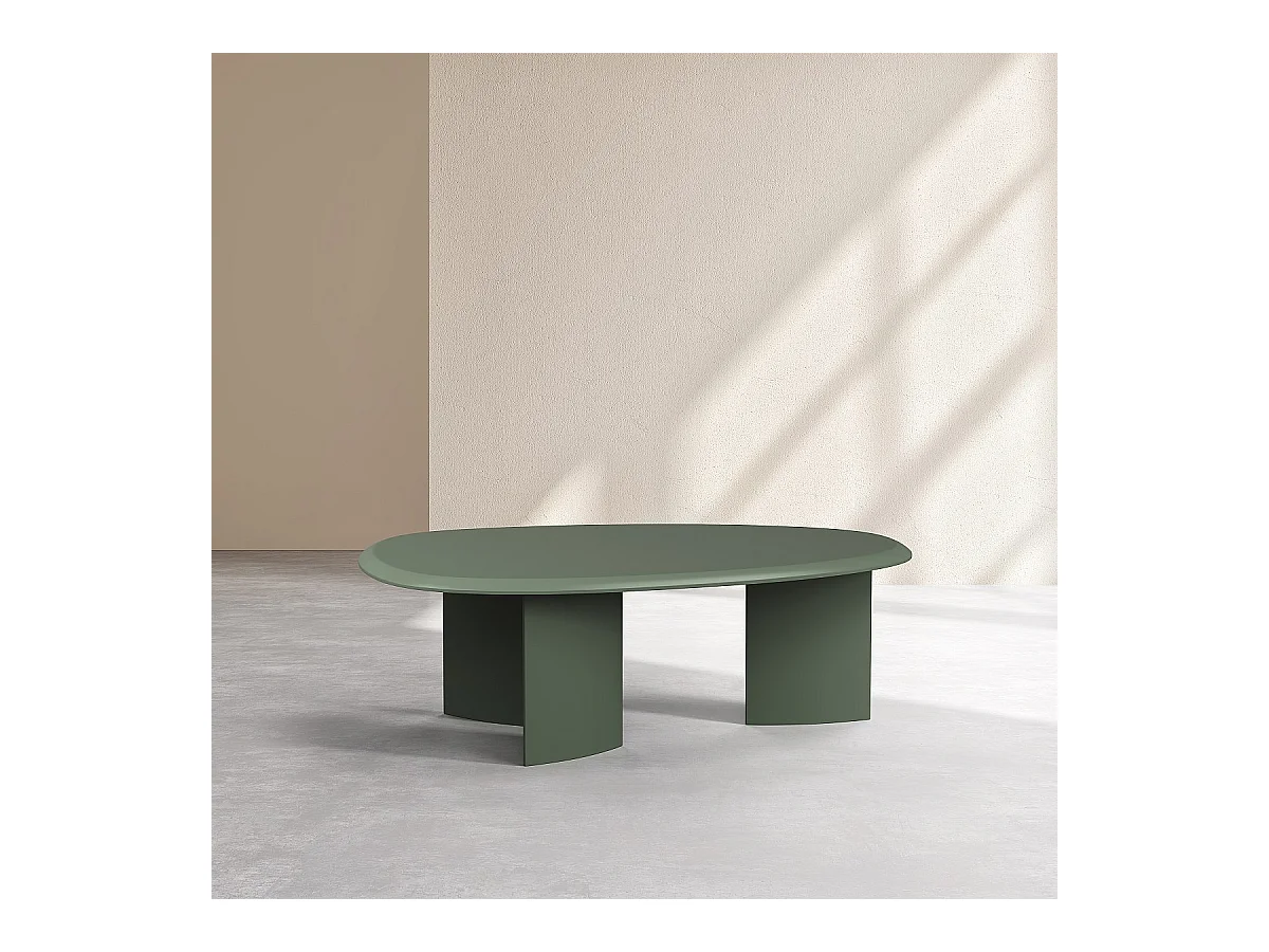 Habitat - Table basse organique finition mate - Vert argile - Amalia