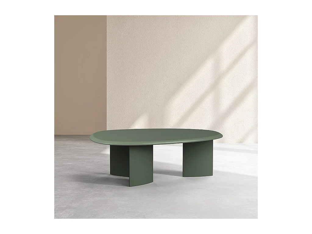 Habitat - Table basse organique finition mate - Vert argile - Amalia