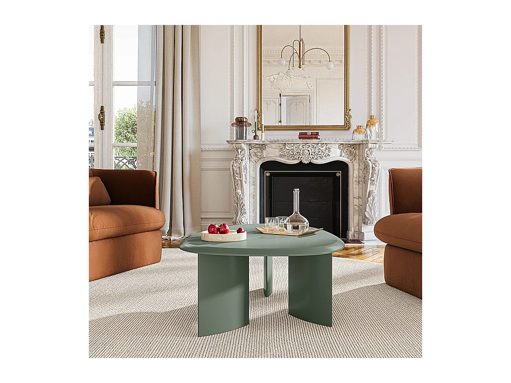 Habitat - Table basse organique finition mate - Vert argile - Amalia