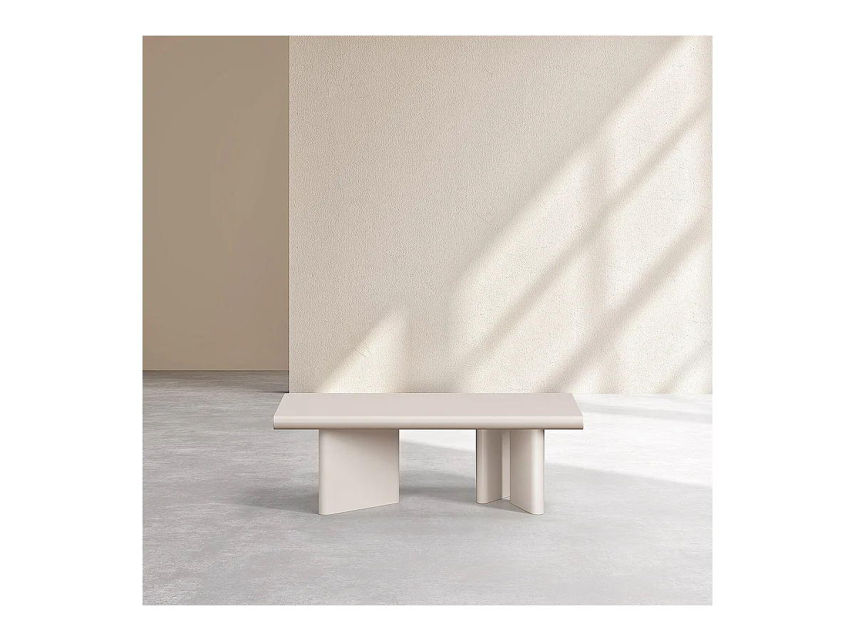 Habitat - Table basse rectangulaire finition mate - Crème - Vanda