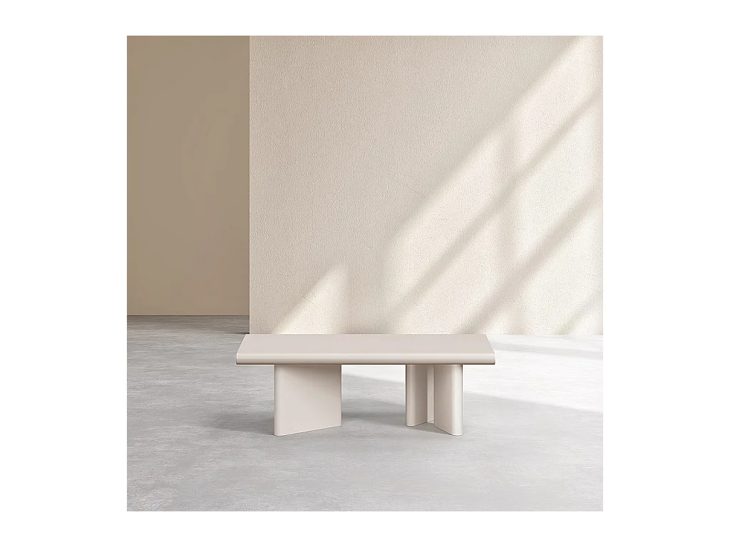 Habitat - Table basse rectangulaire finition mate - Crème - Vanda