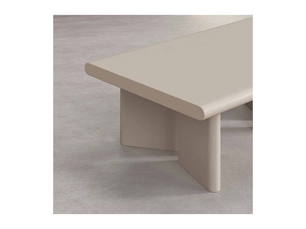 Habitat - Table basse rectangulaire finition mate - Crème - Vanda