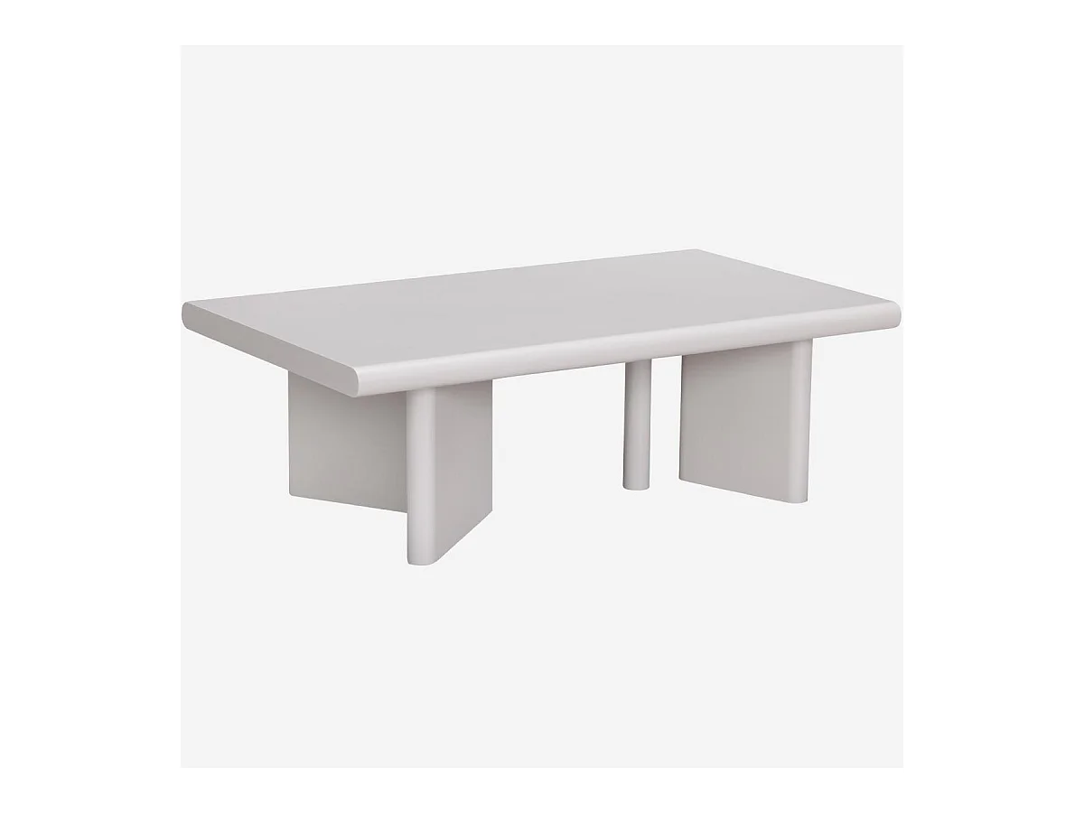 Habitat - Table basse rectangulaire finition mate - Crème - Vanda