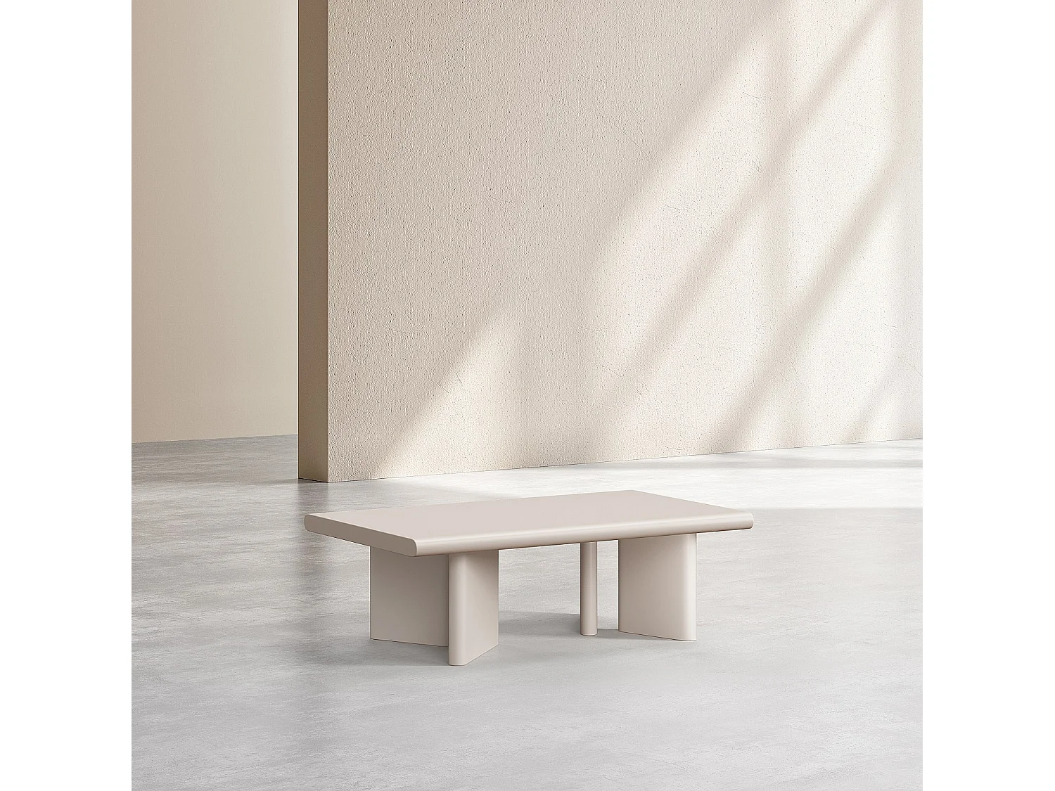 Habitat - Table basse rectangulaire finition mate - Crème - Vanda