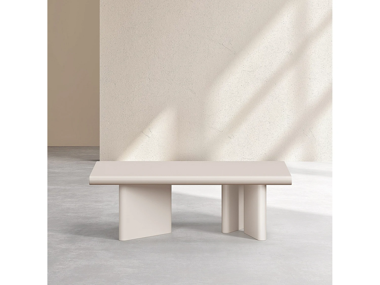 Habitat - Table basse rectangulaire finition mate - Crème - Vanda