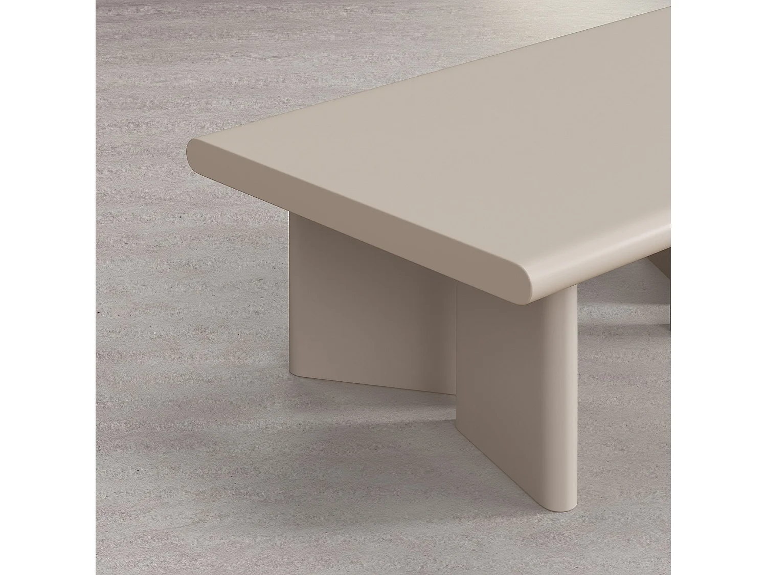 Habitat - Table basse rectangulaire finition mate - Crème - Vanda