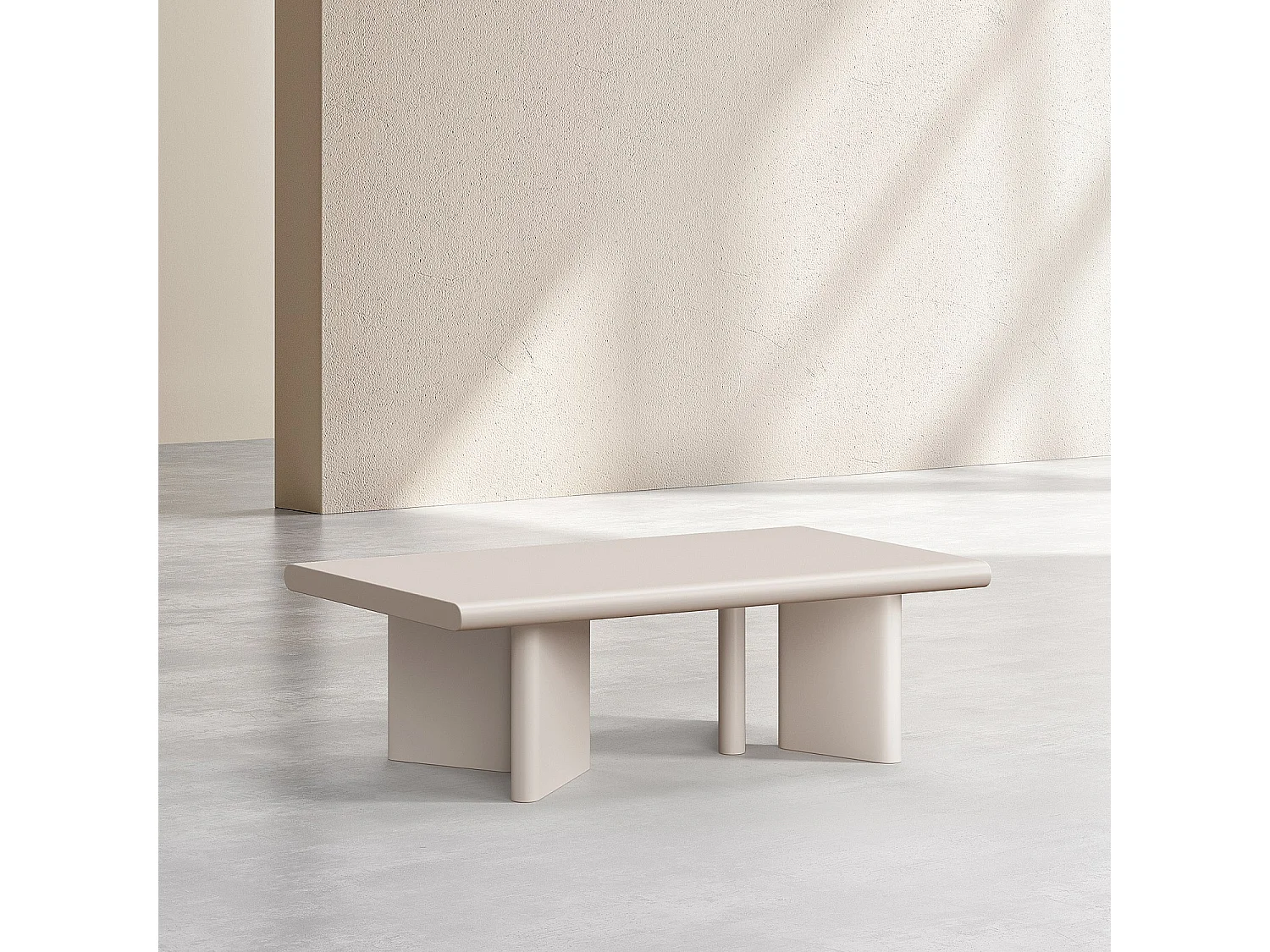 Habitat - Table basse rectangulaire finition mate - Crème - Vanda