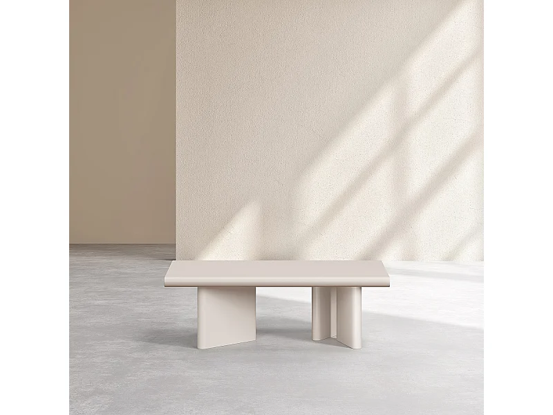 Habitat - Table basse rectangulaire finition mate - Crème - Vanda