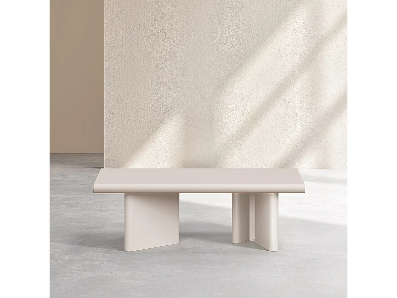 Habitat - Table basse rectangulaire finition mate - Crème - Vanda