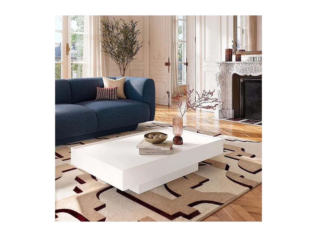 Habitat - Table basse avec tiroir coulissant - Blanc polaire - Corato