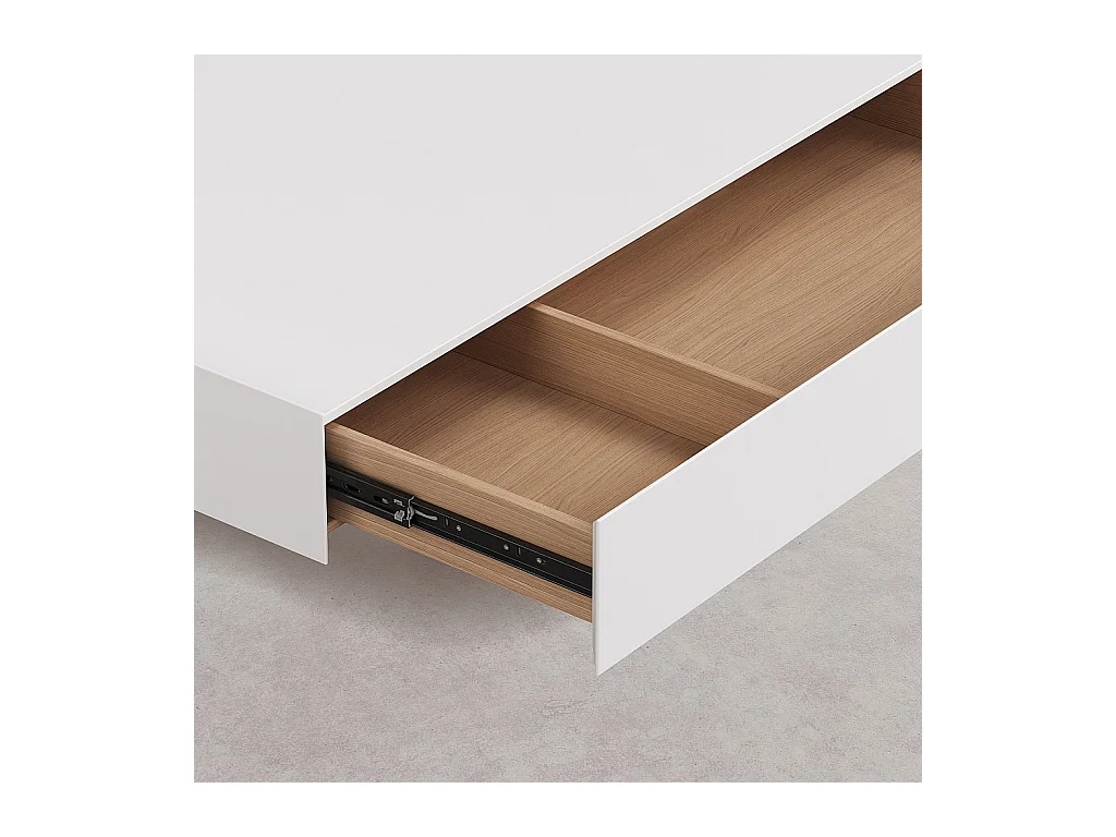 Habitat - Table basse avec tiroir coulissant - Blanc polaire - Corato