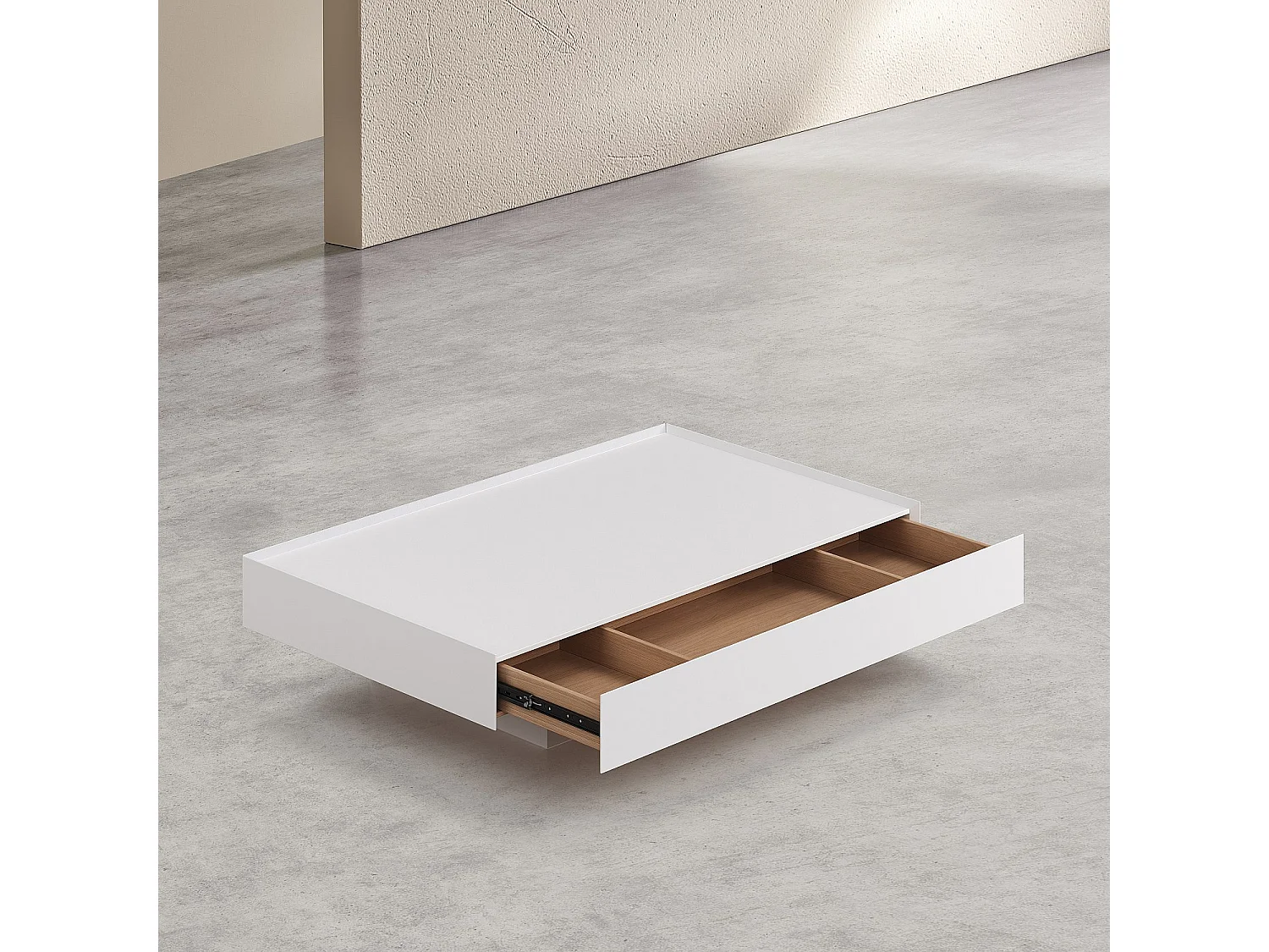 Table basse avec tiroir coulissant - Blanc polaire