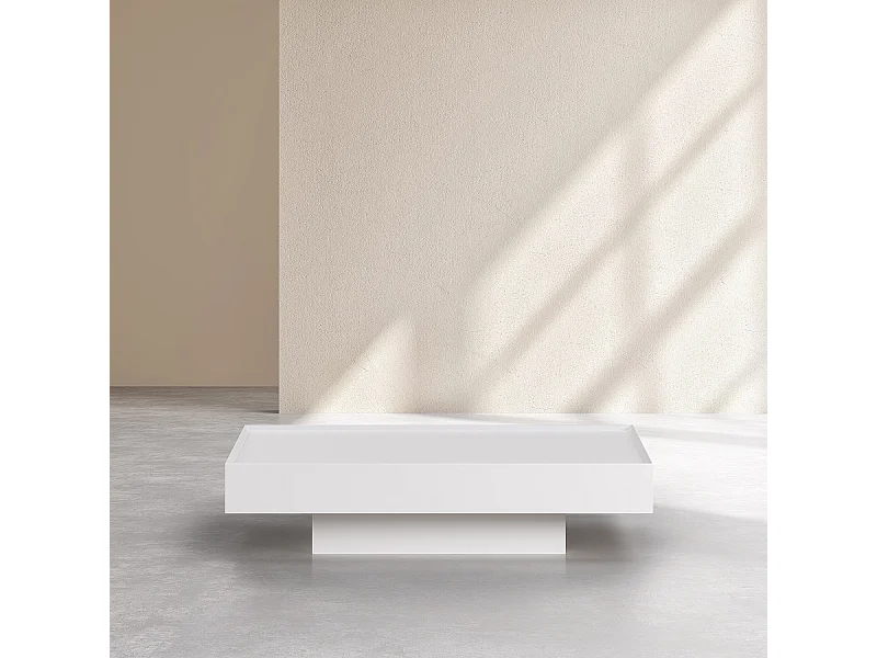 Habitat - Table basse avec tiroir coulissant - Blanc polaire - Corato