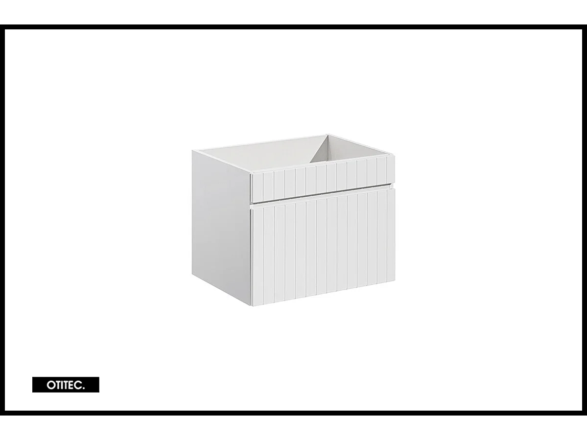 Ensemble de meuble de salle de bain - 60 cm - avec vasque à poser - avec plan - avec colonne et Miroir - 1 tiroir - MINO