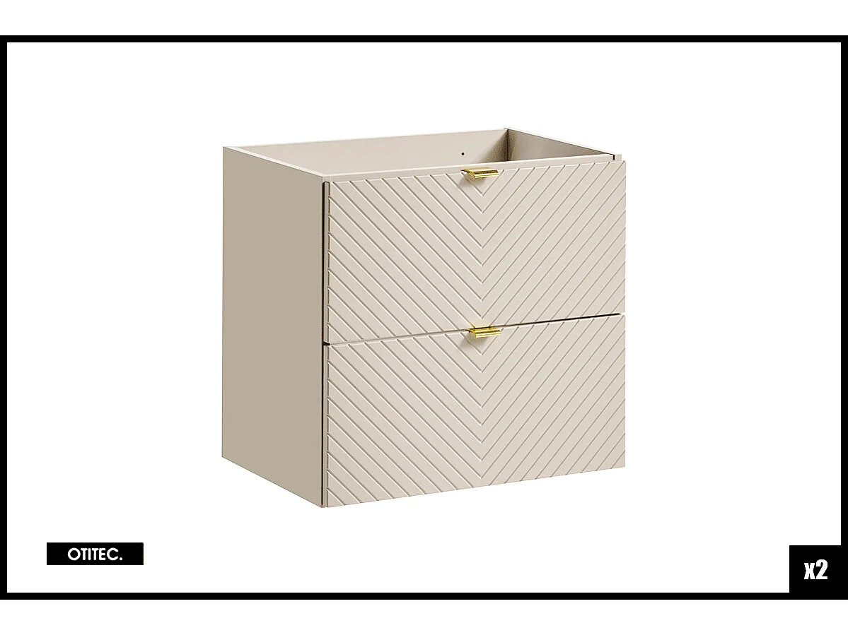 Ensemble de meuble de salle de bain - 160 cm - avec plan - avec colonne - 5 tiroirs - DANO