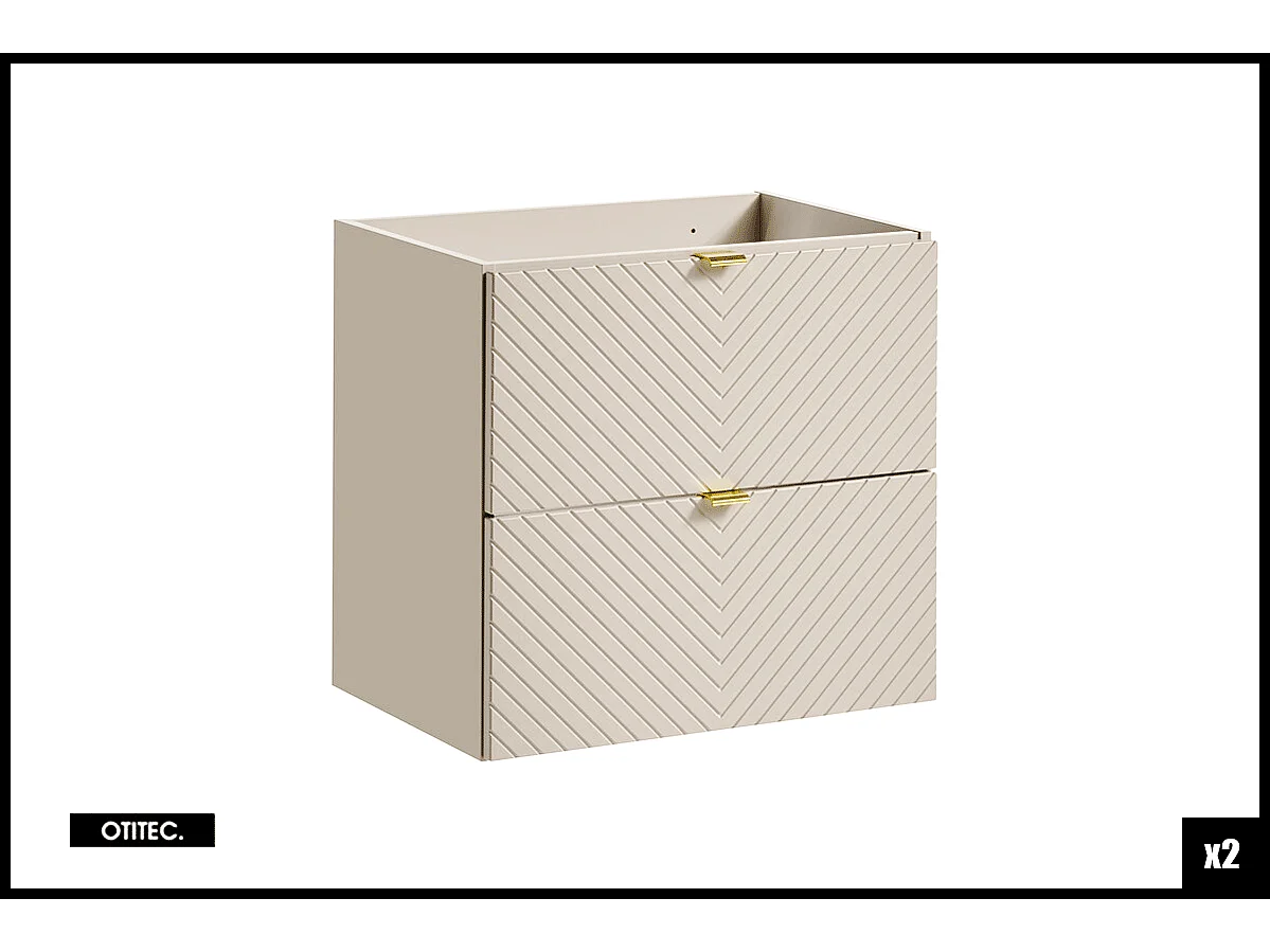 Ensemble de meuble de salle de bain - 160 cm - avec plan - avec colonne - 5 tiroirs - DANO