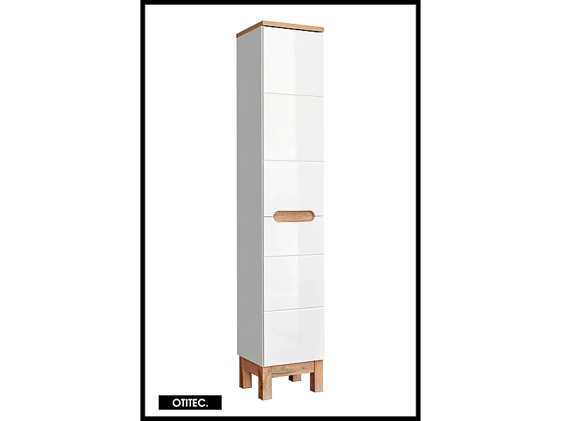 Ensemble meuble de salle de bain - 80 cm - avec vasque à encastrer - avec colonne - avec Armoire Miroir - BALI WHITE