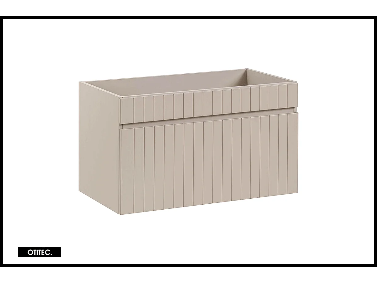 Ensemble de meuble de salle de bain - 80 cm - avec vasque à encastrer - avec colonne et Miroir - 1 tiroir - MINO