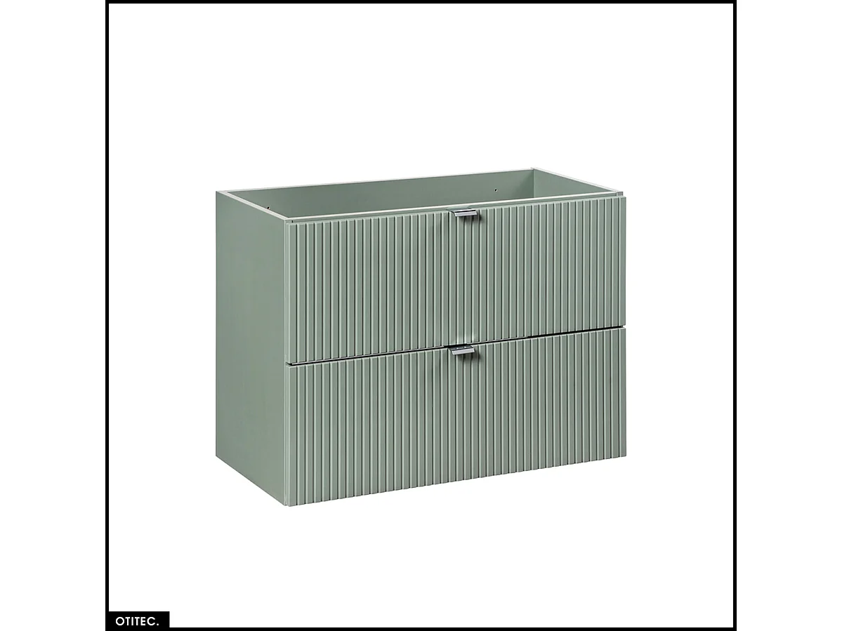 Meuble sous vasque - 80 cm - avec Plan - Vasque à poser - Colonne - Cube - ROSEAU