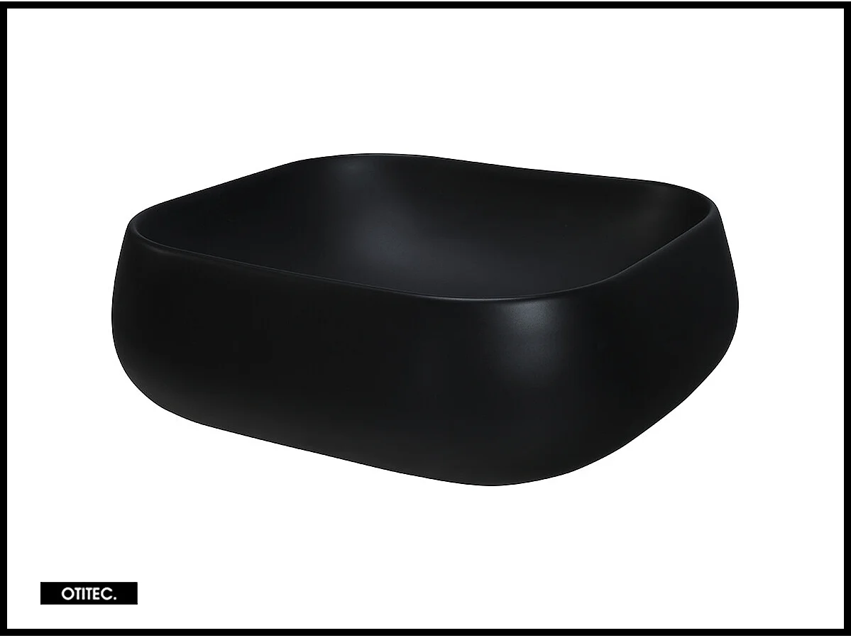 Ensemble de meubles de salle de bain - 90 cm - avec plan - avec vasque à poser - avec colonne - 2 tiroirs - SEA BLACK