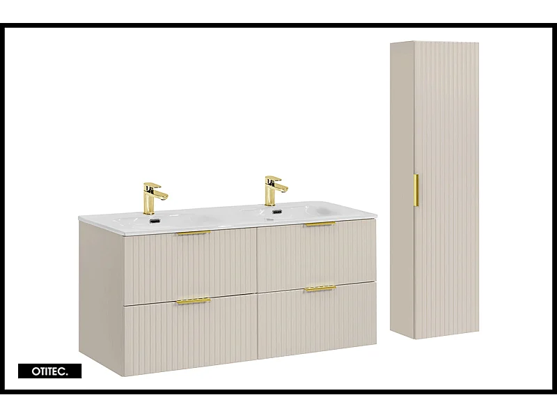 Ensemble meuble de salle de bain de 120 cm - avec vasque - avec colonne - ASTRA