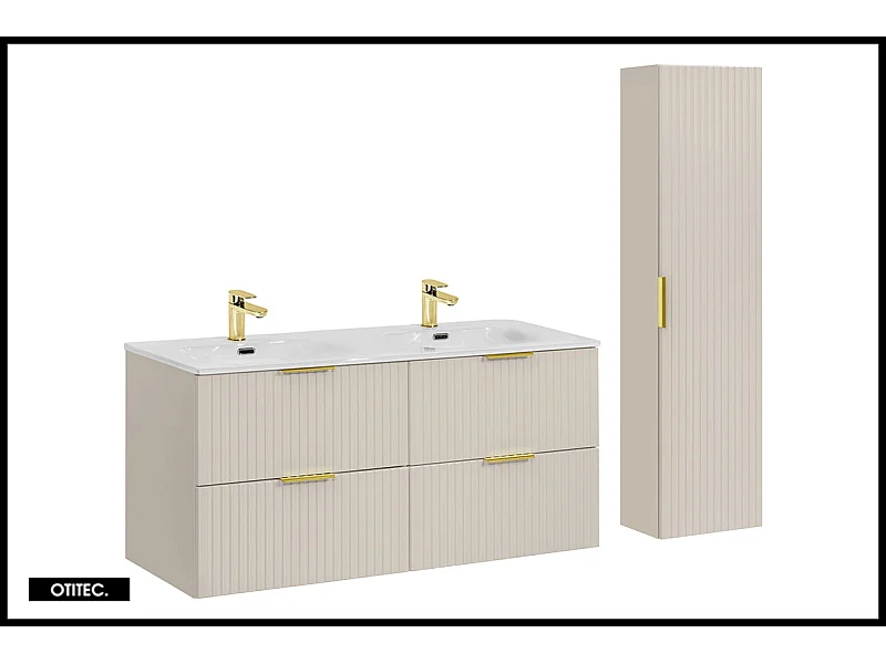 Ensemble meuble de salle de bain de 120 cm - avec vasque - avec colonne - ASTRA