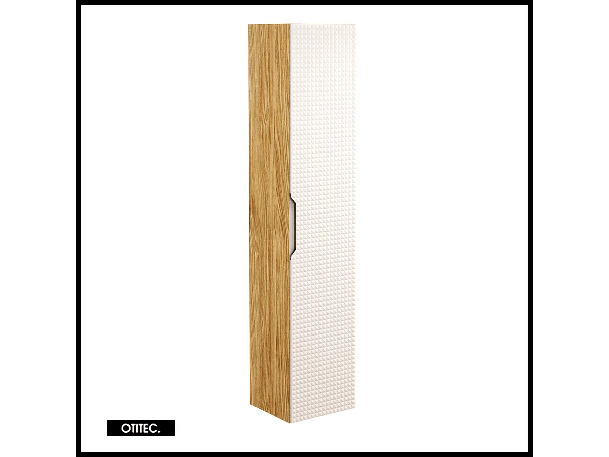 Ensemble de meuble de salle de bain - 90 cm - avec vasque à poser - avec plan - avec colonne - 3 tiroirs - SETTA