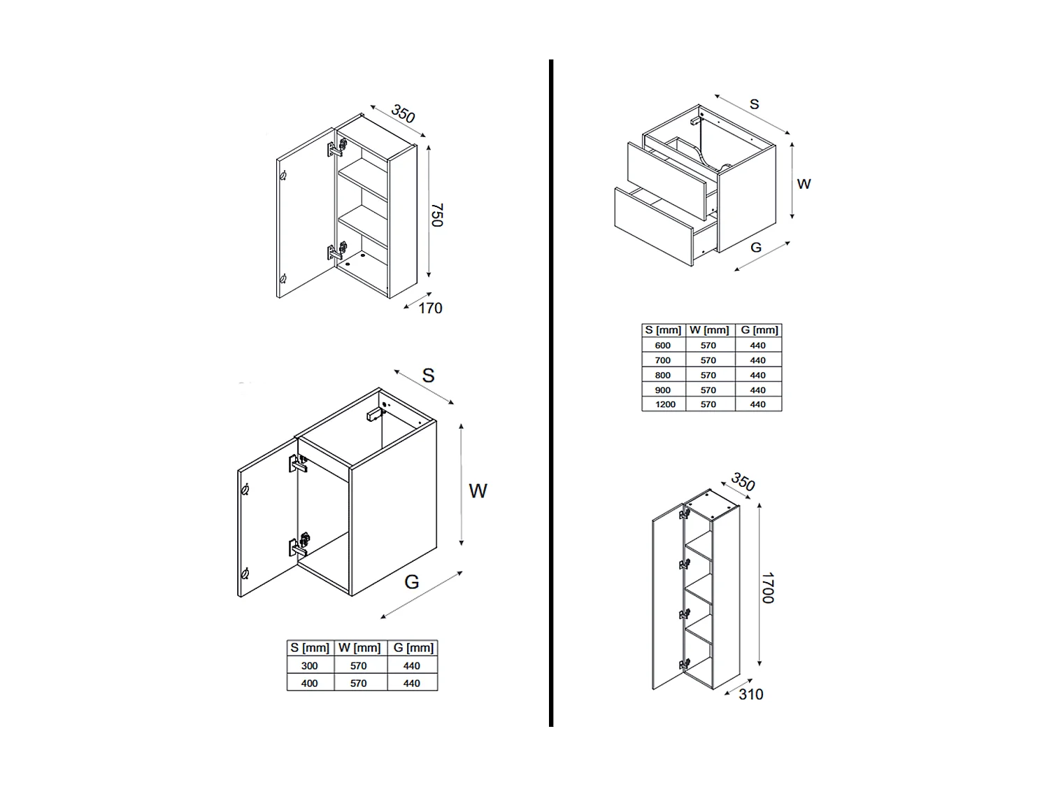 Ensemble de meubles de salle de bain - 90 cm - avec plan - avec vasque à poser - avec colonne et Meubles - 2 tiroirs - SEA BEIGE