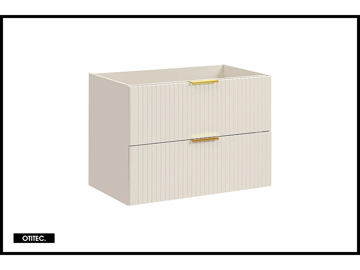 Ensemble meuble de salle de bain de 80 cm - avec plan - avec vasque - avec colonne LIVA CASHMERE